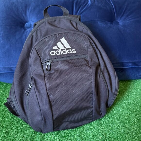 Adidas Estadio Team Black Silver Media Pocket Shoe Tunnel Backpack Bookbag - Picture 1 of 13